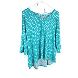 Lulu B Tunic Top  Womens 1X Resort Wrinkle Free Beach‎ Preppy Country Club Boho